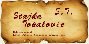 Stajka Topalović vizit kartica